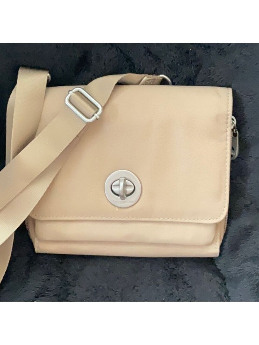 Baggallini Madrid Tan Nylon Crossbody Bag